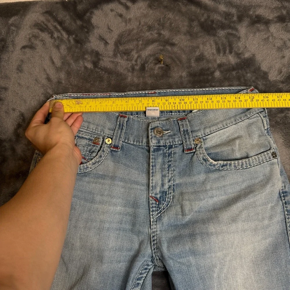 Vintage y2k True Religion Skinny Light Wash Faded Denim Jeans Size 32x26